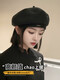 Japanese style big head painter's hat for women 2025 new face-showing beret casual versatile Korean style octagonal hat black four seasons style & casual wear style for handicapped friends one size