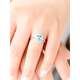 Everlasting Leaf .3 Carat Aquamarine Princess Diana Style 925 Silver Ring Female Gemstone Personalized Original No. 9