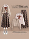 Xiaohongshu’s hot product Xiaoxiang style sweater skirt Maillard wears early autumn women’s clothing 2025 new trend this year, apricot shirt + khaki sweater + plaid skirt, one size M
