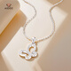 Aido Diamond pt950 Platinum Butterfly Necklace for Women Fashion Light Luxury Platinum Moissanite Diamond Chain Set Gift for Wife Platinum Butterfly Moissanite Diamond Necklace + Rose Gift Box