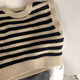 Ins Korean children's striped jacquard vest knitted vest baby sweater vest pullover 2025 spring striped BF070 striped vest 90