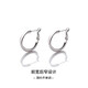 Ruihongxiang 999 sterling silver earrings, plain hoop earrings, elegant and high-end versatile earrings, 2025 hot style 999 silver needle style - Zhang Ruonan's same style simple earrings (price for two)