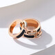 Ji Sifan light luxury brand fashion jewelry ring for women, high-end Valentine's Day gift for girlfriend and wife on birthday and anniversary, fashionable contrasting color ring - black stripe and diamond model, US No. 4 (with gift box), counter No. 5~7