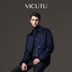 VICUTU men's jacket zero pressure light business comfortable fashionable lapel slim woolen jacket for men black L