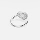 APM Monaco new product love ring silver white pavé large heart-shaped design simple hand jewelry gift silver size 60