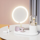 2025 New LED Mirror Cosmetic Mirror Desktop Desktop with Light Student Home Fill-Light Mirror with Makeup Storage Tube 2024 New Upgrade Minimalist White