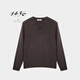14361436 Woolen kid cashmere 2025 autumn and winter new Henry collar thick and soft men's cashmere sweater brass brown L