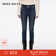 MISS SIXTY2025 Winter New Composite Velvet Jeans Women's Double Button Waist Slimming Small Feet Pencil Pants Dark Blue 24