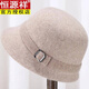 Hengyuanxiang middle-aged and elderly mother's hat women's pure wool autumn and winter basin hat grandma hat British thickened and warm for the elderly burgundy one size adjustable
