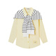 MQD autumn striped shawl comfortable casual lapel shirt 235340104 yellow polish 130cm