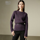 Late White Exclusive 2025 Winter Fashion Casual Sweater Solid Color Wool Sweater for Women Without Belt Purple M