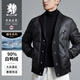 KING WINNER 2025 autumn and winter new men's knitted collar down jacket large size solid color casual slim warm jacket black M