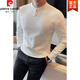 Pierre Cardin Henry collar long-sleeved sweater men's autumn and winter new slim solid color versatile sweater high-end base layer white XL