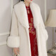 Gu Bing imitation mink imitation fur coat women's mid-length coat young style ladylike fur plush eco-friendly fur white large fur collar M