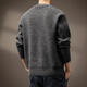 CCKELA high-end American retro wool blended Henry collar sweater for men in winter new thickened warm loose sweater for men dark gray M _Suitable for 100-120Jin Jin equals 0.5 kg