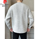Pierre Cardin 2025 autumn and winter new high-end loose pullover sweater men's Henry collar sweater gray sweater base layer black M