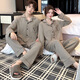 Yalu 2025 new couple pajamas, island velvet autumn and winter styles for men and women, thickened long-sleeved trousers, casual home wear set, light brown L male