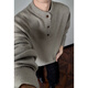 Semir Old Money Style Henley Collar Sweater Men's Spring and Autumn Loose Trendy Heavy Knitted Sweater Feeling Teen Jacket Black M