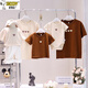 Snoopy small month old parent-child clothing summer family of three and four mother and child baby bomb street T-shirts 2025 new style apricot 66 baby fart clothes