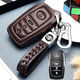 Geeignet für den neuen 2021 Toyota Corolla Key Cover echtes Leder 2019 Corolla Key Case Dual-Motor-Mode-High-End-Schnalle für Männer und Frauen-D-Style-Schwarz (14-18 Modelle mit One-Click-Start)