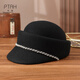PTAH autumn and winter warm wool felt hat knight hat retro fashion ins style versatile British style equestrian hat autumn and winter new style black