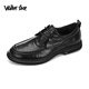 Walker Shop Commuting Men's Casual Leather Shoes First Layer Cowhide 2025 New Breathable and Comfortable Soft Sole Business Leather Shoes for Men Black Lace Up 40