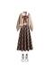 Xiaohongshu’s hot product Xiaoxiang style sweater skirt Maillard wears early autumn women’s clothing 2025 new trend this year, apricot shirt + khaki sweater + plaid skirt, one size M
