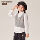 PawinPaw Cartoon Bear Children's Clothing 2024 Early Autumn Girls' Shirts Two-piece Stacked College Style PCBAE4922M Gray 150