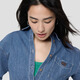 Gap Women's 2025 Autumn New Embroidered Logo Lapel Long Sleeve Denim Shirt Loose Top 793121