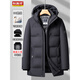Hengyuanxiang (HYX) clothing men's medium-length, middle-aged and elderly new style dad thickened warm goose down jacket Fujing official store Dongzi flagship camp navy blue 3XL 190 recommended 160-175Jin Jin is equal to 0.5 kg