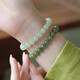 Natural Hetian jade loose beads diy handmade beading accessories bead bracelets for women Qingshui genuine jade bracelet accessories light Qingshui green-6mm 5 pieces with DIY no gifts