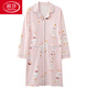 Langsha (Langsha) Ropa de confinamiento para mujeres con almohadillas de pecho para ropa de confinamiento para mujeres en primavera y otoño lactancia materna de algodón de manga larga y camisón de alimentación posparto AM-11991-DK1008 L