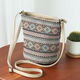 Ethnic style small cloth bag mobile phone small shoulder bag walking crossbody small bag small bucket bag sense of niche literature XK240719 round bucket small crossbody-checkered-dark blue