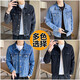 ROYAL PALM POLO SPORTS CLUB Spring and Autumn Black Denim Jacket Men's Casual Fashion Korean Style Men's Jacket Jacket Men's Lapel Retro Trend Black-940 Styles XL