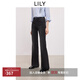 LILY2025 winter new style retro slim narrow version plus velvet versatile casual commuting bell bottoms jeans women's trousers 509 dark gray S