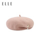 ELLE 100% wool beret women's autumn and winter warm, fashionable and versatile retro painter pumpkin bud hat