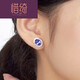 Xiqi 24 carat tanzanite diamond stud earrings set with colored gemstone earrings blue colored gemstone earrings blue