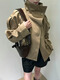 Acne Xiaohongshu hot style 2025 autumn and winter new designer brand retro fashionable double breasted short high collar khaki khaki ready in stock S one size fits all