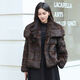 Gu Bing Rex Rabbit Fur Short Jacket for Women Navy Collar Design Temperament Socialite Winter New Product Simple and Trendy Brown M Recommended Weight 90/110 Jin Jin is equal to 0.5 kg