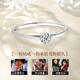 China Gold (CHINA GOLD) diamond platinum ring female proposal diamond ring platinum wedding ring birthday gift for girlfriend and wife wedding anniversary only platinum four-claw diamond ring-car flower