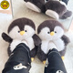 G.duck new little penguin slippers girls home cotton slippers cute children parent-child shoes winter warm shoes all-inclusive non-slip black penguin nest shoes 34-35 sizes