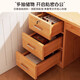 Solid wood desk student home study desk writing desk simple office desk bedroom with drawer desktop computer desk basic model-five drawers and one cabinet maple cherry wood color 100*40CM