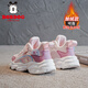 BOBDOG children's shoes, girls' second cotton shoes, winter girls' sports shoes, plus velvet, warm children's cotton shoes, leather waterproof running shoes, pink/purple (plus velvet, second cotton) 29 (suitable for foot length 17.8)