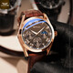 Channel Exclusive 2024 New Men's Fashion Watch Business Trendy Belt Watch Men's High-Value Watch Commander Style Brown Strap