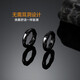 Non-pierced ear clips for men, versatile personalized earrings, trendy, high-end, non-pierced fake earrings, hip-hop earrings, black pair