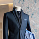 Guillaume de Mons Australian wool suit suit men's blue groom's knot wedding business light formal wear professional high-end suit three-piece suit blue top + pants 44 Please note the size of the pants