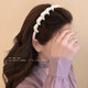 Other brands of retro satin toothed hairbands for women, high-end headbands for face washing, daily wear, black, 1 pack