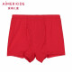 Aimerkids [off the shelf] Aimer children's underwear angel pants MODAL boys solid color mid-waist boxer inner AK223V21 red 160