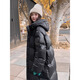 TJQ luxury high-end brand long down jacket for women 2025 winter new slimming Korean version thickened extreme cold warm jacket black M recommended 109~125Jin Jin equals 0.5 kg