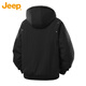 JEEP Jeep Cotton Clothes Men's Winter Thickened Warm Hooded Fur Collar Cotton Clothes Men's Jacket Black XL